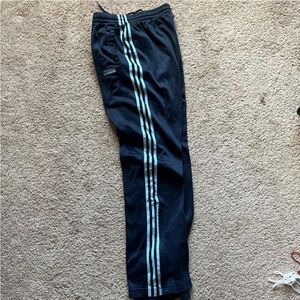 Vintage adidas navy blue joggers with Light Blue Stripes